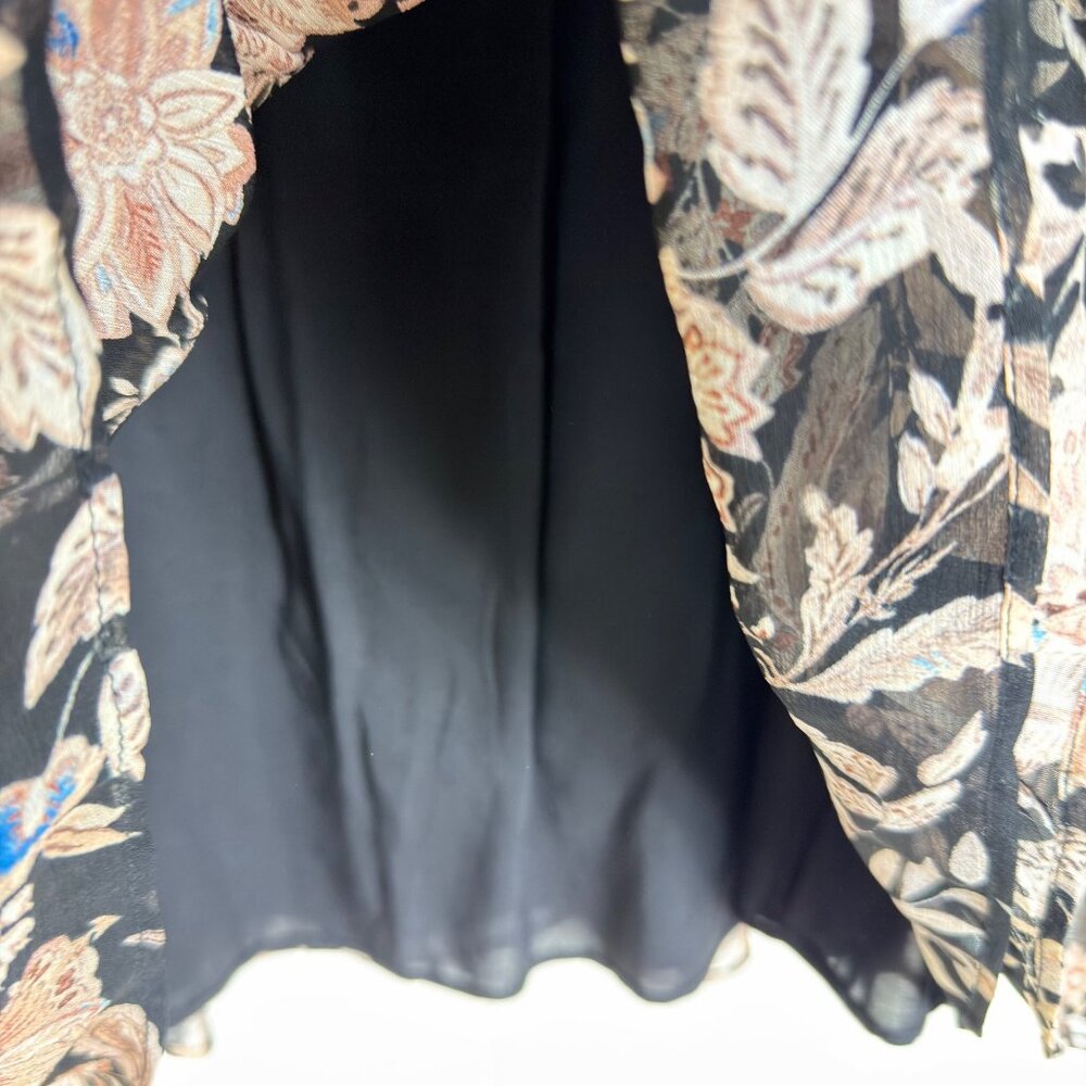NWT Sézane Carolina Floral Black Skirt Size 46 100% Viscose Made In Portugal - Picture 8 of 13